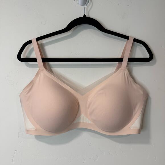 Honeylove CrossOver Wireless Bra Light Pink XLarge Mesh Detail Padded T Shirt - Picture 1 of 5